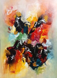 S. M. Naqvi, 30 x 42 Inch, Acrylic on Canvas, Abstract Painting, AC-SMN-138